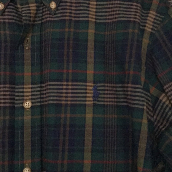 Green plaid Ralph Lauren button down shirt - Picture 2 of 2